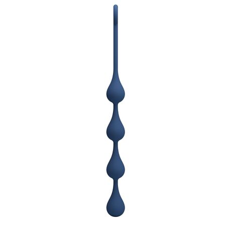 Синяя анальная ёлочка с кольцом Waterdrop Anal Balls 30 mm M - 33,5 см.
